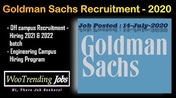 GoldMan Sachs Off campus Recruitment - Hiring 2021 & 2022 batch | Engineering Campus Hiring Program