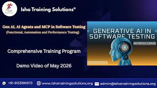 Gen AI, AI Agents and MCP in Software Testing Demo Video on 19th May 2026. +91-9133190573 to enroll.