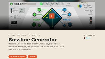 Playing around with the new Bassline Generator, Reason Studios.