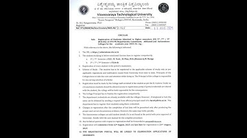 Students registration for 5th/7th semester in VTU UNIVERSITY -2025/26
