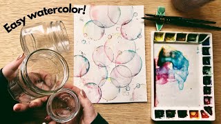 Watercolor bubble tutorial using jars