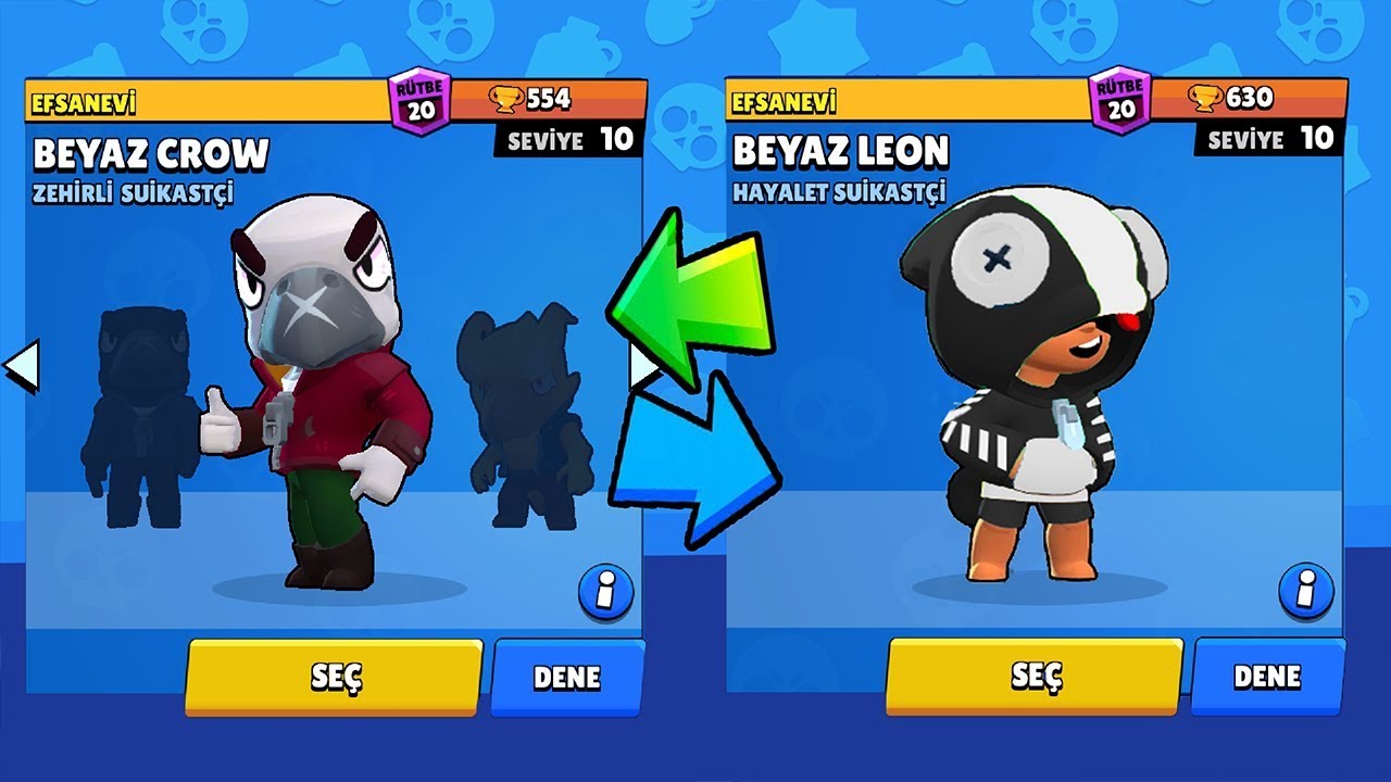 BEYAZ LEON ve BEYAZ CROW! YENİ SKİN ALDIM !!! - Brawl ...