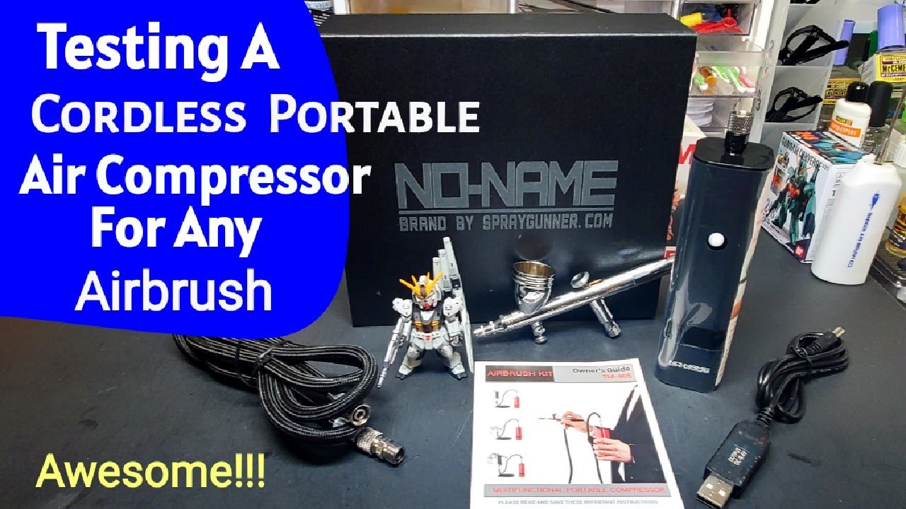 Upgraded Airbrush Kit with Air Compressor, Portable Cordless Auto Start /  Stop