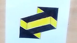 Illusions of two sided arrows | Very easy to draw.