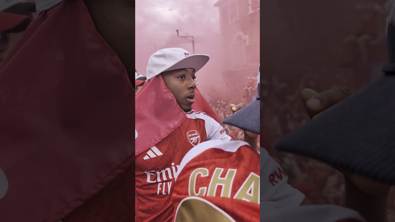 Myles Lewis-Skelly getting emotional during the parade today 🥹♥️ #afc #arsenal