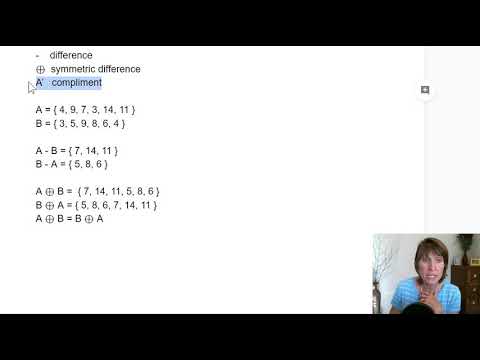 Difference, symmetric difference, and compliment