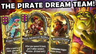 UNLIMITED APM With Golden Tethys, Golden Brann and Golden Peggy! | Hearthstone Battlegrounds