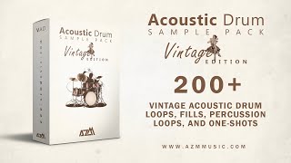 Vintage Acoustic Drum Sample Pack | 200+ Drum Loops, Fills, Percussion Loops, One Shots & more