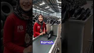 Konten AI, proses daur ulang ban bekas menjadi sepatu high heels🤗👍