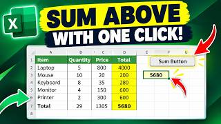 Excel VBA Magic! Calculate the Total Above Any Selected Cell with One Click