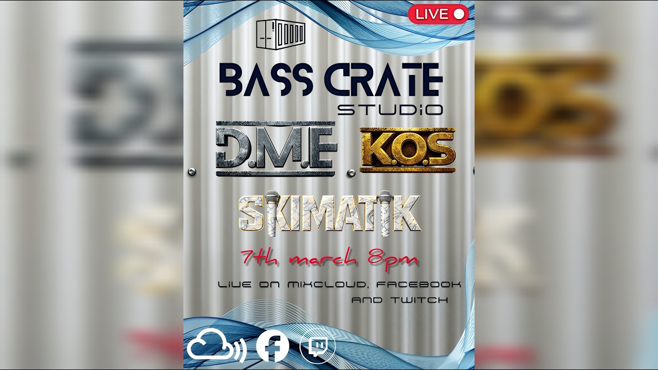 DME DRUM AND BASS GUEST MIX WITH MC'S SKIMATIK AND K.O.S LIVE FROM BASS CRATE STUDIO 7/3/26