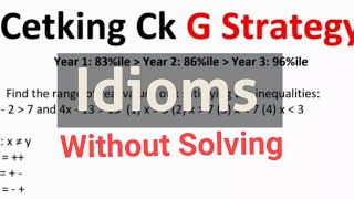G Strategy Verbal Idioms. How to solve Idioms without solving. Sacred Art of Tukka!
