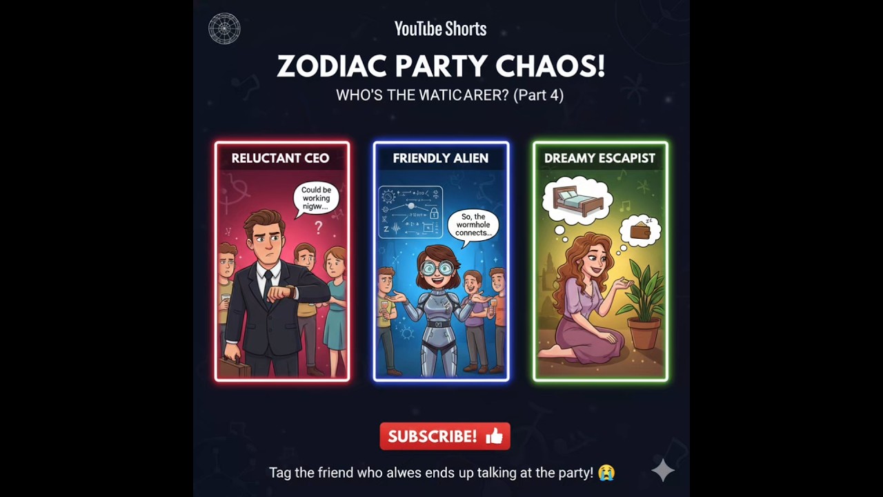 Zodiac Signs at a Party: The CEO, The Alien, and The Napper