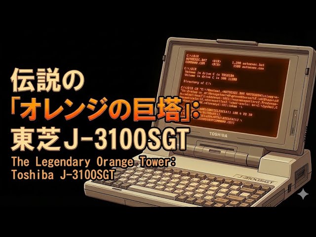 【希少】 TOSHIBA PC J-3100GT-XDVI 486/33 伝説の「オレンジの巨塔」：東芝J-3100SGT - YouTube