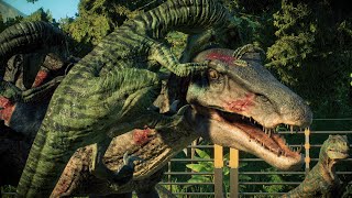 BARYONYX TRIO VS RAPTOR SQUAD: New Skins and Pack Hunting [4k] - Jurassic World Evolution 2