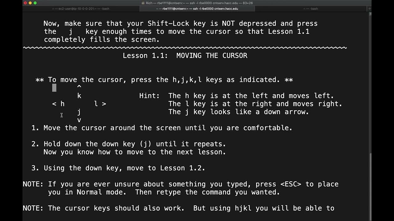 Learning vim with vimtutor - YouTube