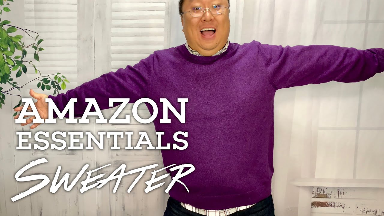 $18 Amazon Essentials Crewneck Sweater Review - YouTube