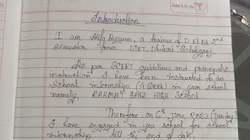 How to write Internship report (diary)of D El Ed 2nd semester