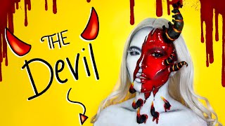 The Devil Inside | demon Halloween makeup tutorial 2020