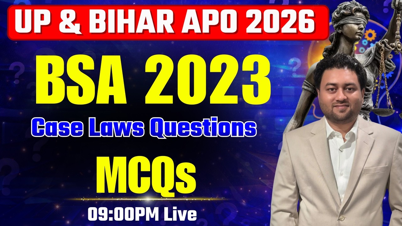 BSA 2023 MCQs by Vishal Sir || Bihar APO 2025 || UP APO 2026