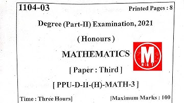 #ppu bsc part 2 #exam #2021 #math  Honors paper 3 #question