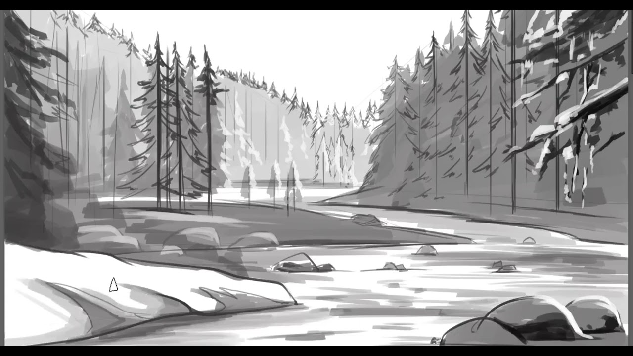 Painting the Music|5 minute painting process| Как легко нарисовать пейзаж