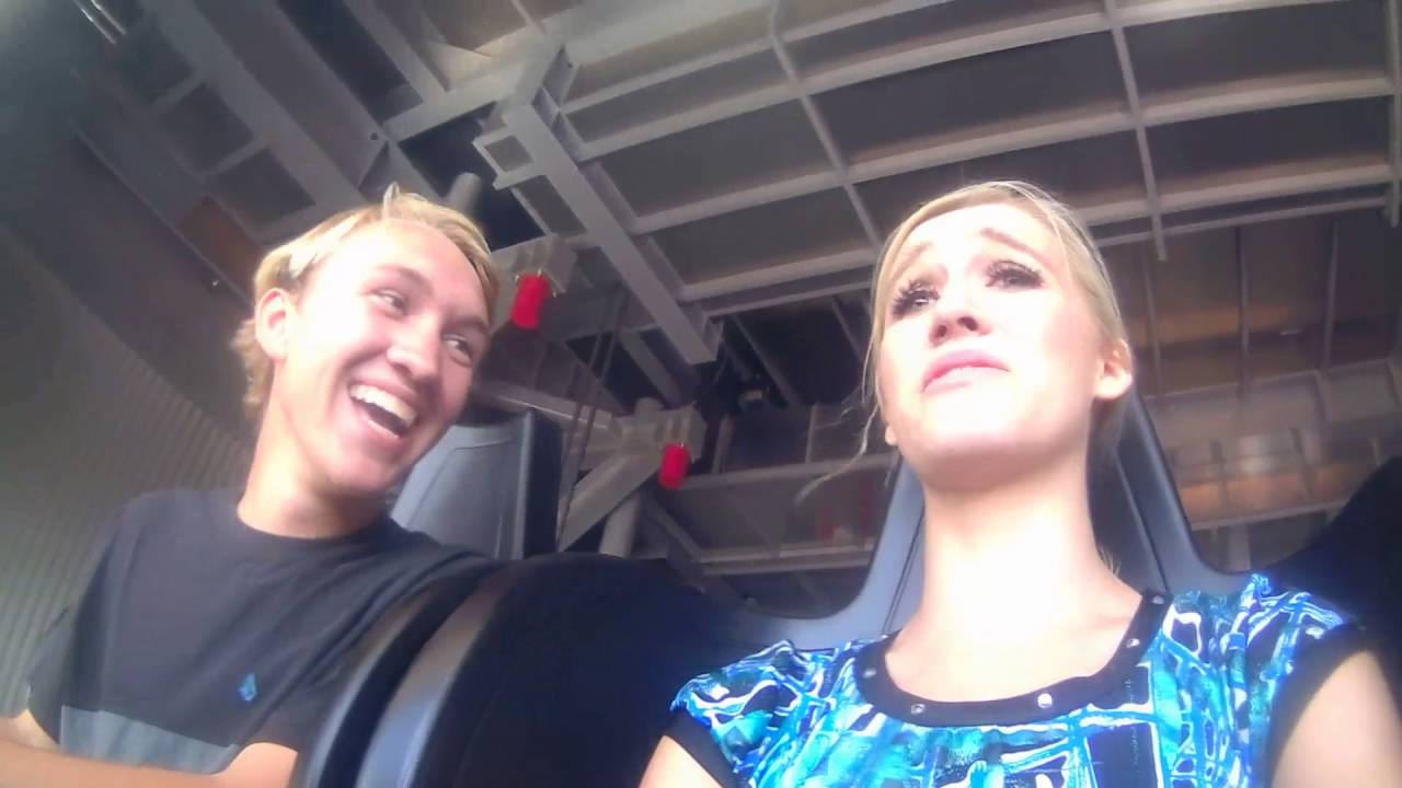 Ashlyn rides Cannibal Coaster at Lagoon