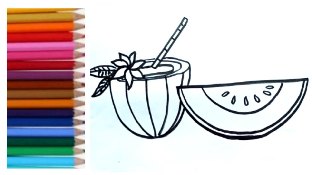 Drawing summer fresher juice drink||Drawing and colouring for kids& Toddlers 