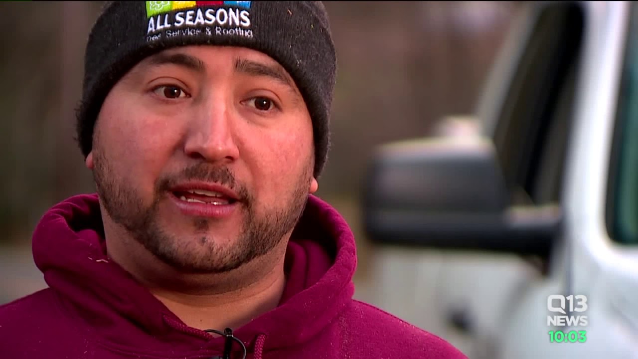 Man survives after being crushed by tree that fell onto his home - YouTube