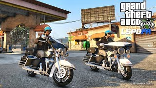 LSPDFR #561  CHP BIKE PATROL(GTA 5 REAL LIFE POLICE PC MOD) CHIPS