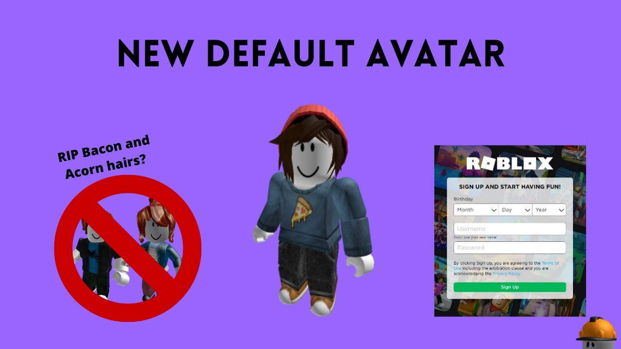 New default avatar (RIP Bacon and Acorn hairs?) [Roblox] - YouTube