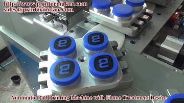 automatic pad printing machine with flame treatment device
