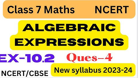 Class 7 Maths - Ex 10.2 Algebraic Expressions Chapter 10 - Q.4 - Ex 10.2 Class 7 - New syllabus 2023