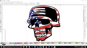Inkscape: American Flag skull fill