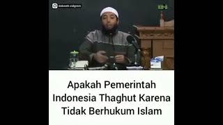 Is The Indonesian Government Thagut For Not Lawing Islam?