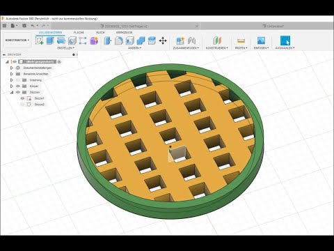 Fusion 360 Gitter Hohlraum Stützstruktur erstellen. Rechteckige Anordnung 3D Drucker Model