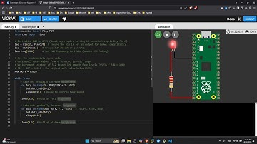 PWM LED Brightness Fading with Raspberry Pi Pico on Wokwi