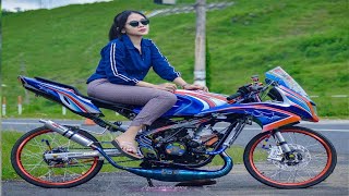 Modifikasi Motor Ninja RR Jari - Jari || Versi Model Cantik Dj Don't Watch Me Cry