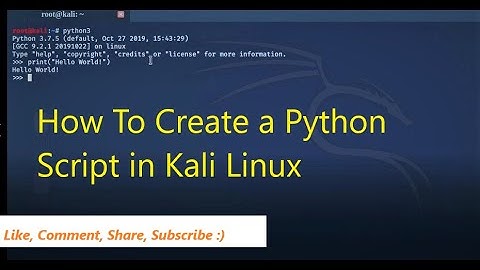 How To Create A Python Script in Kali Linux
