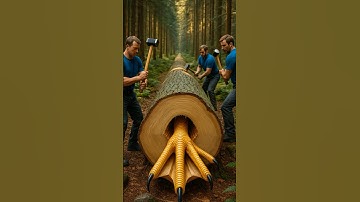 rescue duck from giant log #animals #funny #shorts