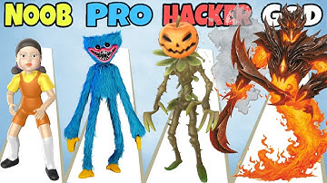 NOOB vs PRO vs HACKER vs GOD in Monsters Lab (Squid Game, Huggy Wuggy) New Update Part3