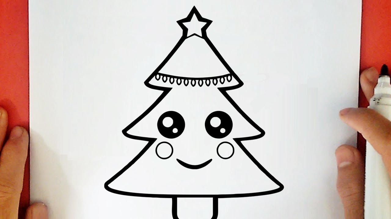 Renna Disegni Kawaii Di Natale.Come Disegnare Un Albero Di Natale Kawaii Youtube