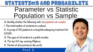 Parameter vs Statistic | Population vs Sample | @ProfD