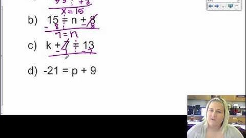 Algebra 1 Lesson 19 Solving One Step Equations by Adding or Subtracting