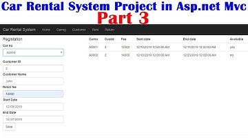 Car Rental System Project in Asp.net Mvc Part 3