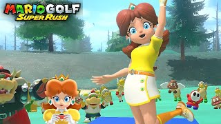 Mario Golf Super Rush Daisy vs Bowser vs Bowser Jr at Wildweather Woods