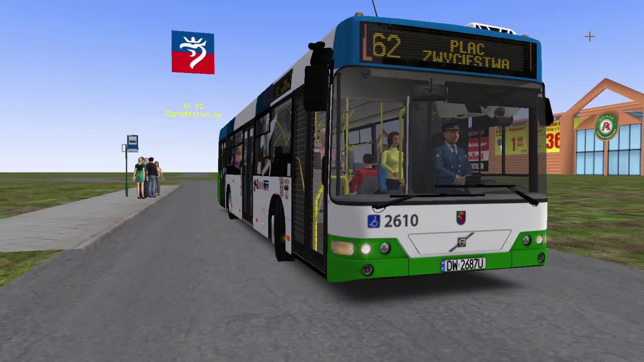 OMSI 2: Fiction Szczecin - Volvo 7700 #2610 - Linia: 62 - Kierunek: Plac Zwycięstwa