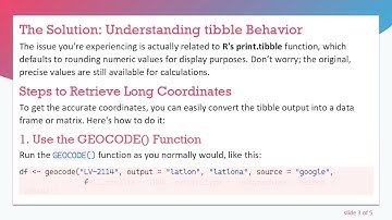 How to Get Long Coordinates Using GEOCODE() in R