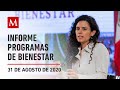 Informe diario sobre Programas de Bienestar, 31 de agosto de 2020