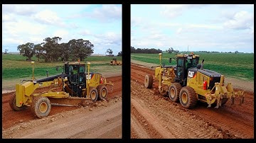 CAT 14M Grader Working